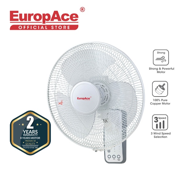 EuropAce 16" RC Wall Fan